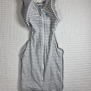 Love To Dream Gray and White Striped Baby Swaddle